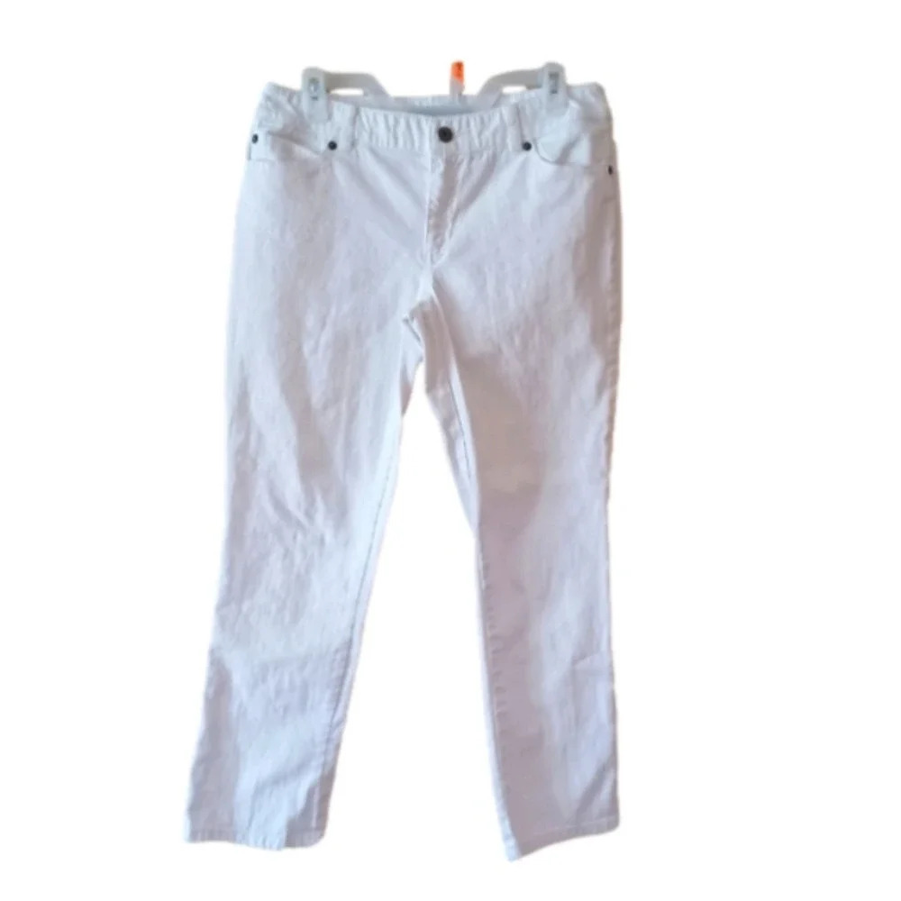 Chicos jeans Platinum white cropped Chicos size 0 USA small 4-6 - Picture 2 of 6